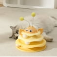 thumbnail image 4 of MU Cat Toys 3-Tier Roller Track Turntable Cat Tower Toy with Colorful Chase Balls Multi-Level Interactive Cat Toys for Bored Indoor Adult Cats Fun Kitten Exercise Toys Self Play- Yellow, 4 of 5