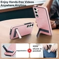 thumbnail image 3 of Allytech Case for Samsung Galaxy S23, Hidden Kickstand PU Leather [Compatible with MagSafe] Case, [Anti-Drop & Shockproof] Ultra Slim Retro Protective Case for Women Men - Rosegold, 3 of 8