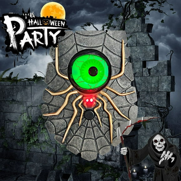 1 Piece Halloween New Spider Doorbell Glowing Sound Horror Sound One-Eyed Spider Doorbell