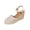 Beige, variant on Womens Espadrille Sandals Crochet Lace Adjustable Ankle Strap Shoes Summer Closed Toe Chunky High Heel Sandals