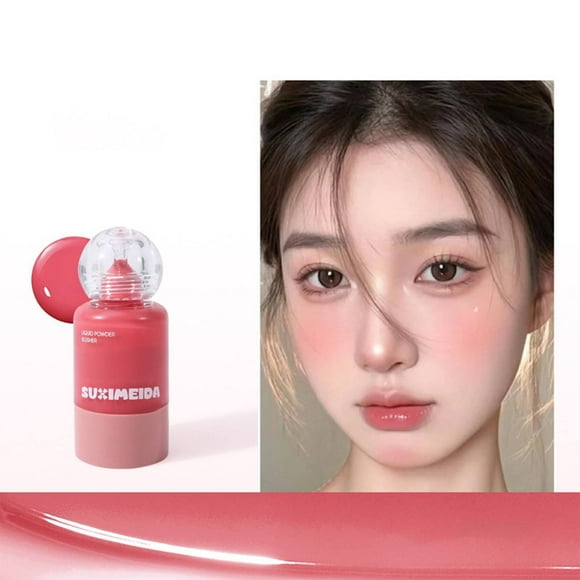 Liquid Blush Multi-Use Liquid Blush & Lip Tint Natural Cheek Stain with Vitamin E, Buildable Flush for Sensitive Skin (7.5Ml), Liquid Small Bottle Natural Makeup Lip Cheek Use, 35#