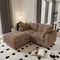 thumbnail image 2 of bokifol 78.74" L Cloud Sectional L-Shaped Sofa with Ottoman,Sectional Sofa Cloud Couch for Living Rooms,Brown, 2 of 9