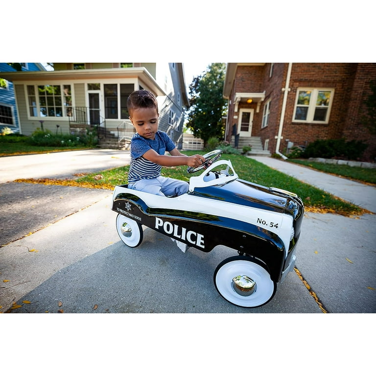 Kid Trax Toddler Classic Pedal Car, Kids 3-5 Years Old, Max Weight 59 lbs,  Durable Steel, Police Car