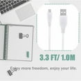thumbnail image 4 of FITE ON 5ft White Micro USB Data/Charging Charger Cable Cord Lead Replacement for VXI B350-XT B350XT Blue Parrot Blueparrott Noise Canceling Wireless Trucker Bluetooth Headset Cell Phone, 4 of 5