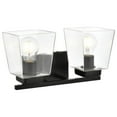 thumbnail image 3 of Living District Merrick 2 Light Black And Clear Bath Sconce, 3 of 6