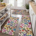 thumbnail image 2 of Pioneer Flower Floral Print Pattern Kitchen Rugs Sets Of 3,Kitchen Runner Rugs Non Skid Washable,Decorative Kitchen Floor Mats for Kitchen,Sink,Laundry,17"x30"+ 17"x47" + 17"x59", 2 of 6