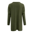 thumbnail image 4 of Quealent Womens Long Sleeve Tops Dressy Casual Women's Raglan Round Neck Winter Tops Ladies Basic Button Henley Shirt Boyfriend Style Blouse (Green,M), 4 of 5