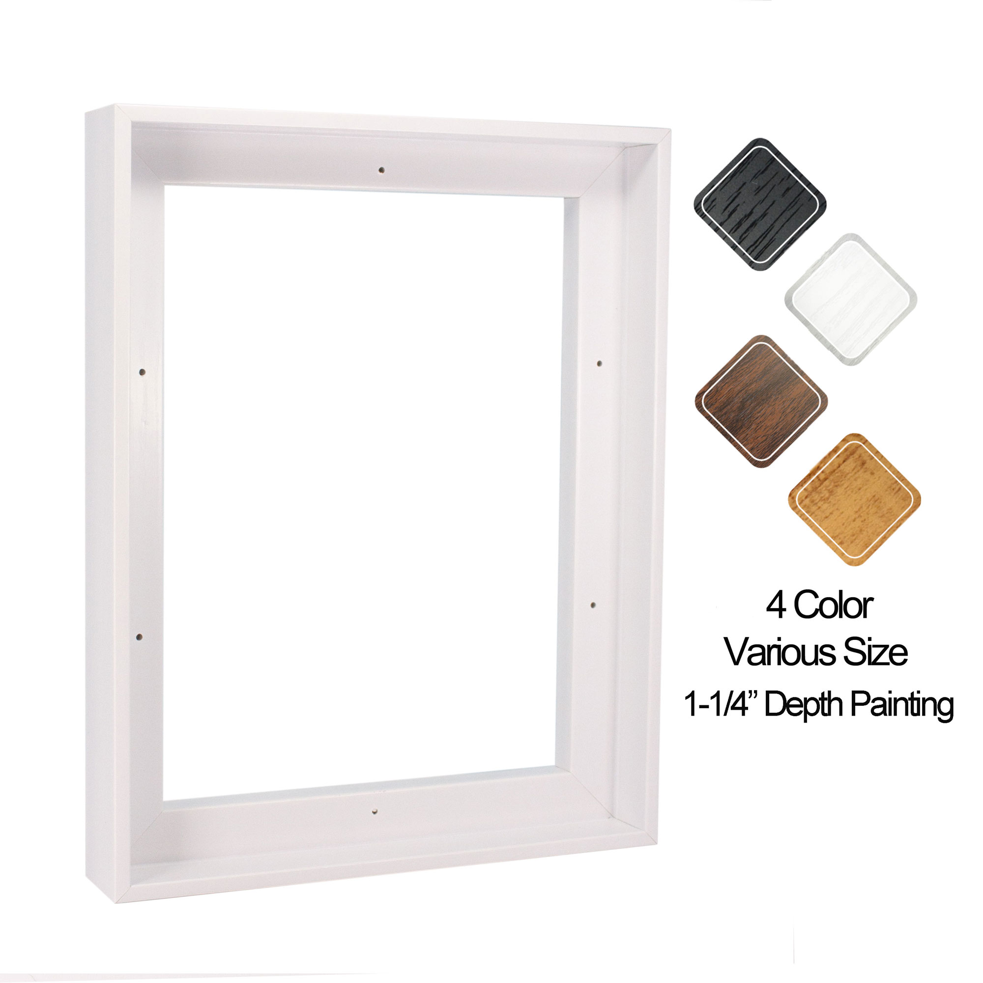 Floating Frame for 16x24 Inches Canvas Painting 11/4" Deep, (4 Color