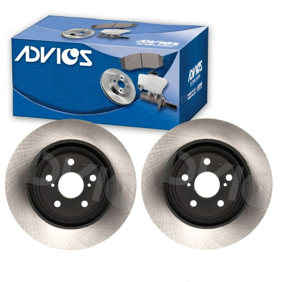 2 pc ADVICS Front Disc Brake Rotors compatible with Toyota Highlander 2008-2018