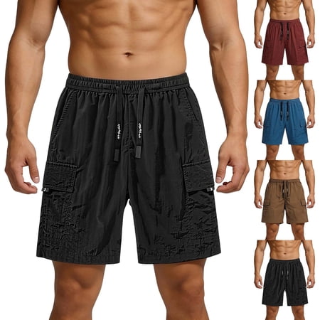 Men s Big & Tall Hiking Cargo Shorts Quick Dry Lightweight for Outdoor Work Golf Fishing Relaxed Fit Casual with Multi Pockets Size L-5XL Wine