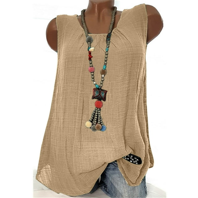 BVOFAR Women's Casual Sleeveless Tank Tops Plus Size Loose Fit Shirts Lightweight Solid Color Flowy Blouses 2025