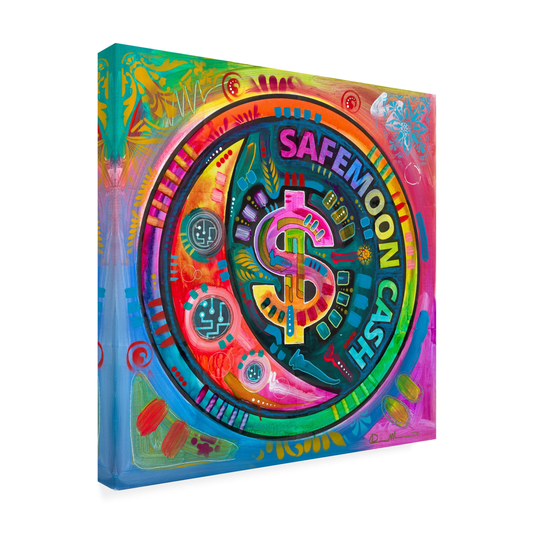 Canvas Wall Art - Dean Russo 'Safemoon Cash' Wall Art for Living Room, Bedroom, or Office Décor by Trademark Fine Art - 14 x 14 Inches
