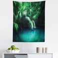 thumbnail image 1 of Trees Tapestry, Tropical Jungle Palms Landscape Teal Lake Water Nature Outdoorsy Rainforest, Fabric Wall Hanging Decor for Bedroom Living Room Dorm, 5 Sizes, Green Petrol Blue, by Ambesonne, 1 of 1