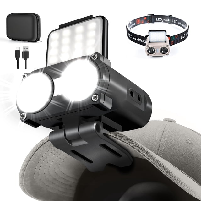 Luz para gorra Hopedone de 800 lúmenes, recargable e impermeable