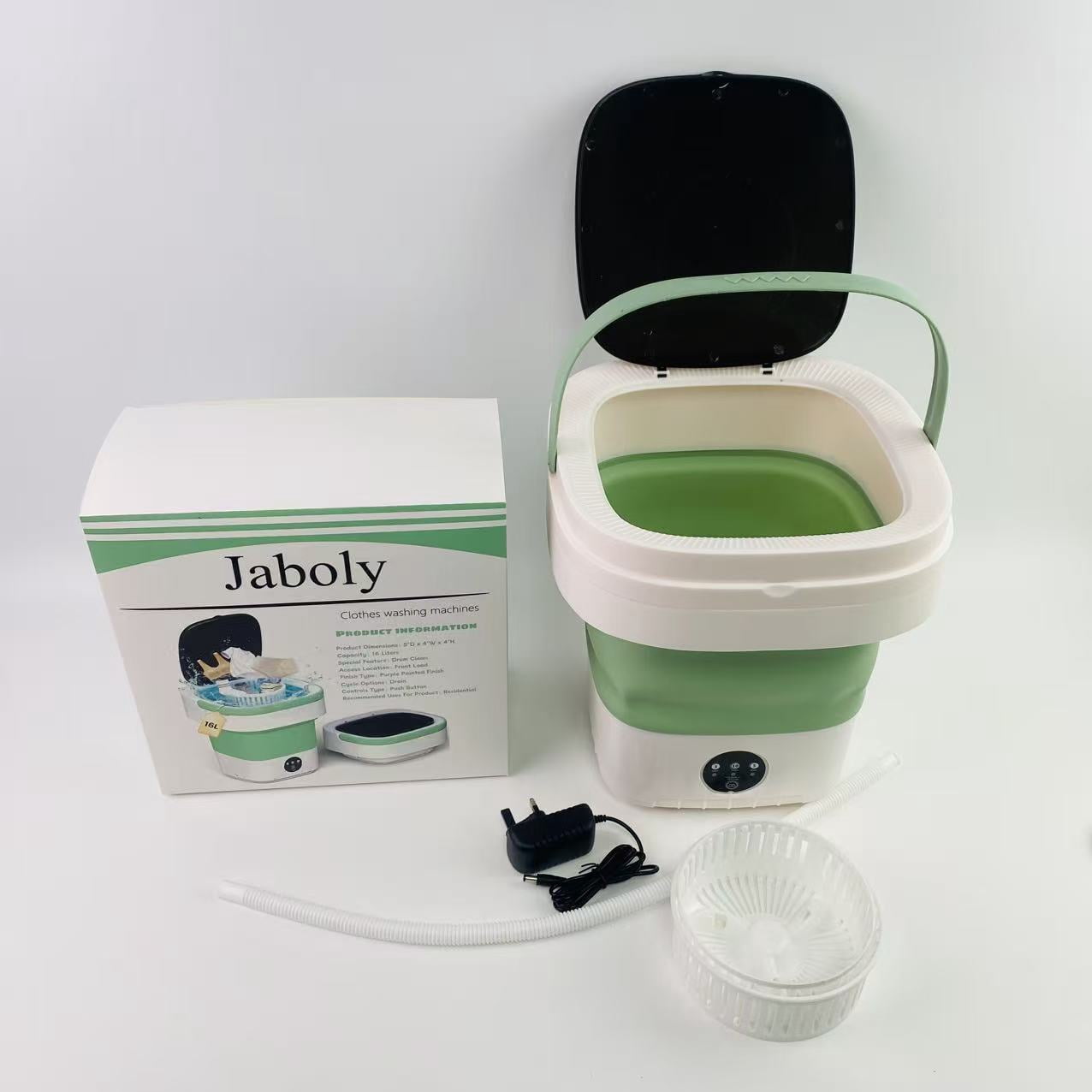 Jaboly Clothes washing machines,Portable Washing Machine, 16L Upgraded with Spin Basket Laundry Machine, 3 Modes Deep Cleaning - Green