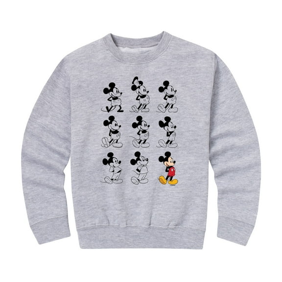 Mickey & Friends - Mickey Mouse Evolution - Toddler And Youth Crewneck Fleece Sweatshirt