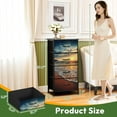 thumbnail image 2 of 4 Drawer Vertical Storage Dresser Beautiful cloudscape sea sunrise shot with Wood Top Fabric Pull Drawers, 2 of 8