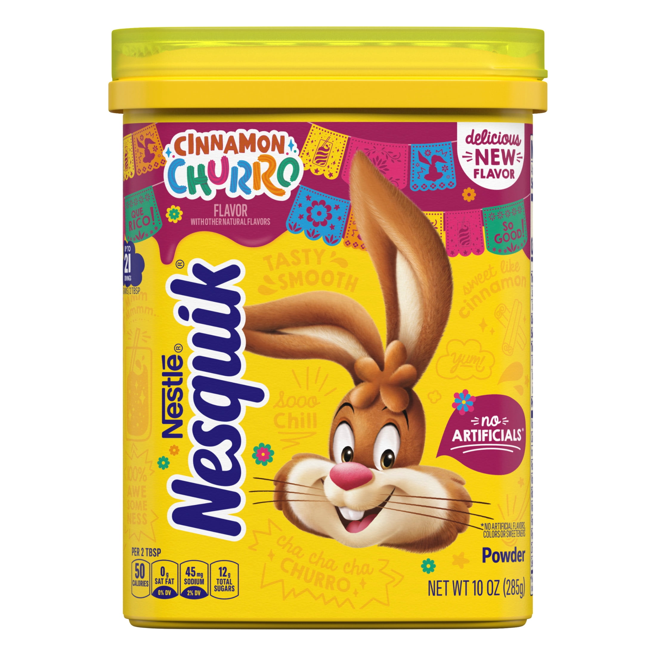 (6 pack) Nesquik Cinnamon Churro Flavor Powder Drink Mix, 21 Total Servings,  10 oz