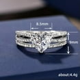 thumbnail image 2 of K-KED Elegant Heart Shape Gift Women 925 Silver Filled Ring Cubic Zircon Ring Sz 6-10-10, 2 of 6