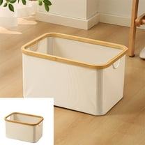 Xuniizn Laundry Basket, Collapsible Laundry Hamper & Large Storage Bin - Foldable Laundry Baskets with Handles, Space-Saving Laundry Hamper for Home, Dorm, Office, Oxford Cloth, Beige