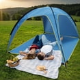thumbnail image 3 of Portable Beach Canopy Sun Shelter UPF50+, 4-6 Person Large Beach Tent Waterproof Windproof, Outdoor Sun Shade Tent with Carry Bag, 3 of 12