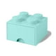 LEGO Tiroir en Briques 4 Boutons, 1 Tiroir, Boîte de Rangement Empilable, Vert Menthe – image 1 sur 5