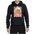 thumbnail image 2 of Wild Bobby Sun and Moon Groovy Vintage Daisy Flowers Stars Vintage Unisex Hoodie Sweatshirt, Black, Small, 2 of 6