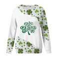 thumbnail image 4 of Pompotops Mode de la Saint-Patrick Chandail en Molleton Décontracté à Manches Longues Col Rond Imprimé pour Femmes Blouse en Solde, 4 of 5