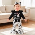 thumbnail image 2 of Newborn Infant Baby Girls Clothes Fall Winter Outfit Newborn Going Home Outfit Cute Cow Print Ruffle Romper and Long Pants Clothing Sets for Newborn Baby Girl 0 3 6 9 12 18 Months, 2 of 6