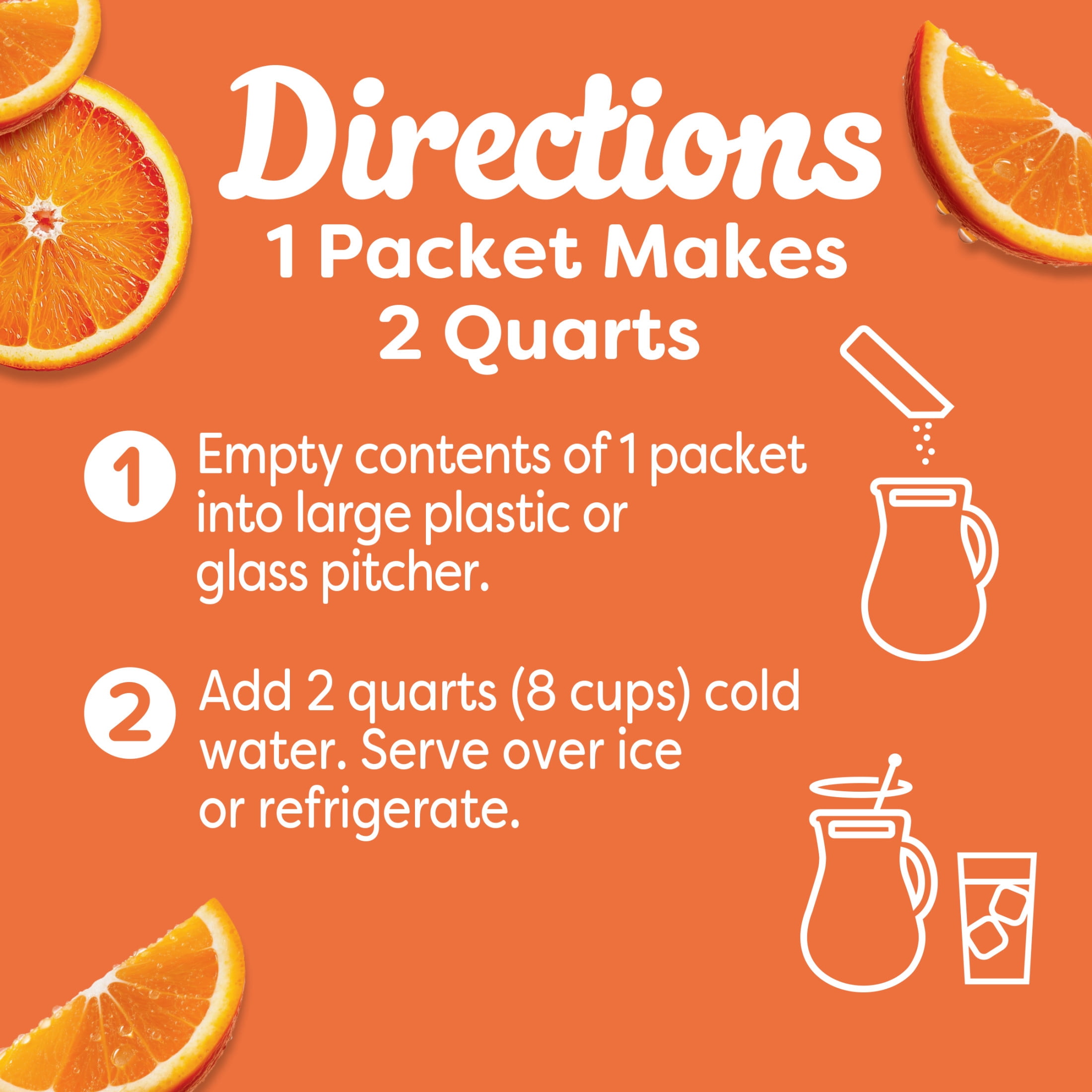 Crystal Light Drink Mix, 5 Pitcher Packets, for Flavorful Hydration and Shareable Refreshment, Classic Orange Natural Flavor, Zero Sugar, Low Calorie, 2.5 oz