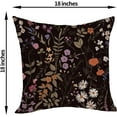 thumbnail image 6 of Spring Floral Pillow Covers 18x18 Pack of 2 Black Botanical Wildflower Herbs Throw Pillow Covers Outdoor,Summer Flower Plant Decorative Pillowcase Farmhouse Linen Cushion Case for Sofa Couch, 6 of 7