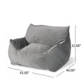 thumbnail image 2 of Bean Bag Chair with Arm Rest, Velvet Lazy Sofa for Living Room, Bedroom, Nursery, Studio & Lounge Room, Grey, 2 of 5