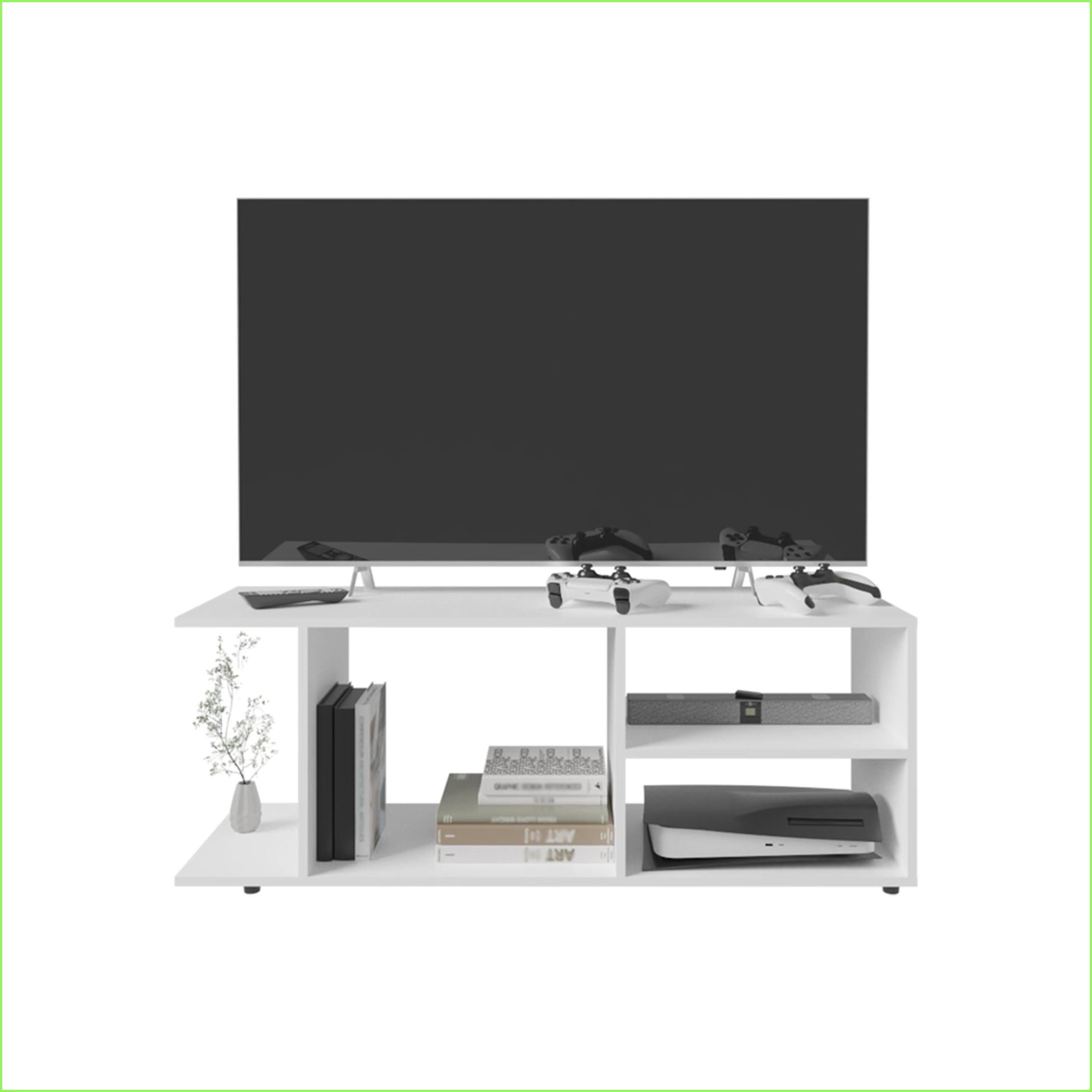 TV Furniture Barton Entertainment Center with Storage | White | Engineered Wood | Fits 50-59” TVs