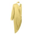 thumbnail image 5 of Vestido de apertura de tenedor sólido sin tirantes de manga larga casual sexy de moda para mujer Fridja  hjkh967, 5 of 5