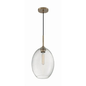Livex Lighting Mini Pendant - 18.5" Single Light, Antique Brass Finish With Champagne Glass Shade, Perfect For Kitchen Or Bar