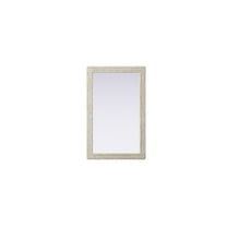 Elegant Decor Rectangle Cornhusk Mirror 35x55 in Linen White