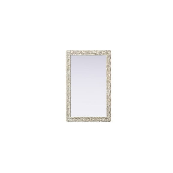 Elegant Decor Rectangle Cornhusk Mirror 35x55 in Linen White