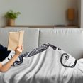 thumbnail image 3 of Gecko Soft Flannel Fleece Throw Blanket, Lizard with Motifs Flowers and Ombre Effect Backdrop, Cozy Plush for Indoor and Outdoor Use, 70" x 90", Pale Grey White, by Ambesonne, 3 of 5