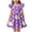 Purple-12, variant on Mitankcoo Easter Dresses for Girls Cute Print Crew Neck Flutter Sleeve A-Line Dress Daily Fashion Wear 3-14Y