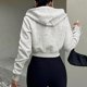 thumbnail image 5 of Chaquetas y abrigos casuales de manga larga con capucha para mujer, abrigos de invierno cálidos de manga larga con cremallera, chaquetas casuales con capucha cortas, abrigos para mujer, 5 of 7