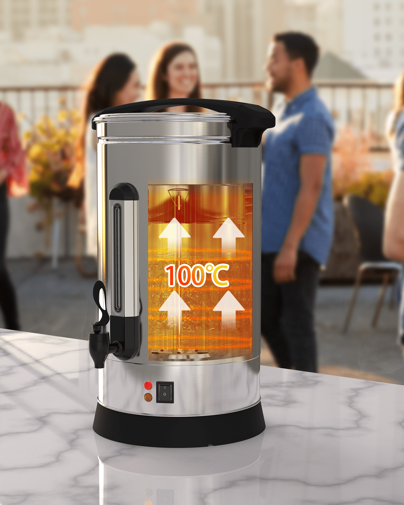 100 Cup Commercial Coffee Urn, Stainless Steel Commercial Coffee Maker with  Silicone Faucet for Parties, Office, Catering Events, Meeting Rooms -  Walmart.com