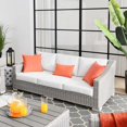 thumbnail image 2 of Lounge Sofa, White, Rattan, Wicker, Outdoor Patio Balcony Cafe Bistro Garden Hospitality Restaurant, Modern Contemporary HB33480, 2 of 8