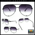 thumbnail image 2 of Womens Luxury Officer Tear Drop Shape Metal Rim Racer Sunglasses [Black - Purple Clear], 2 of 7