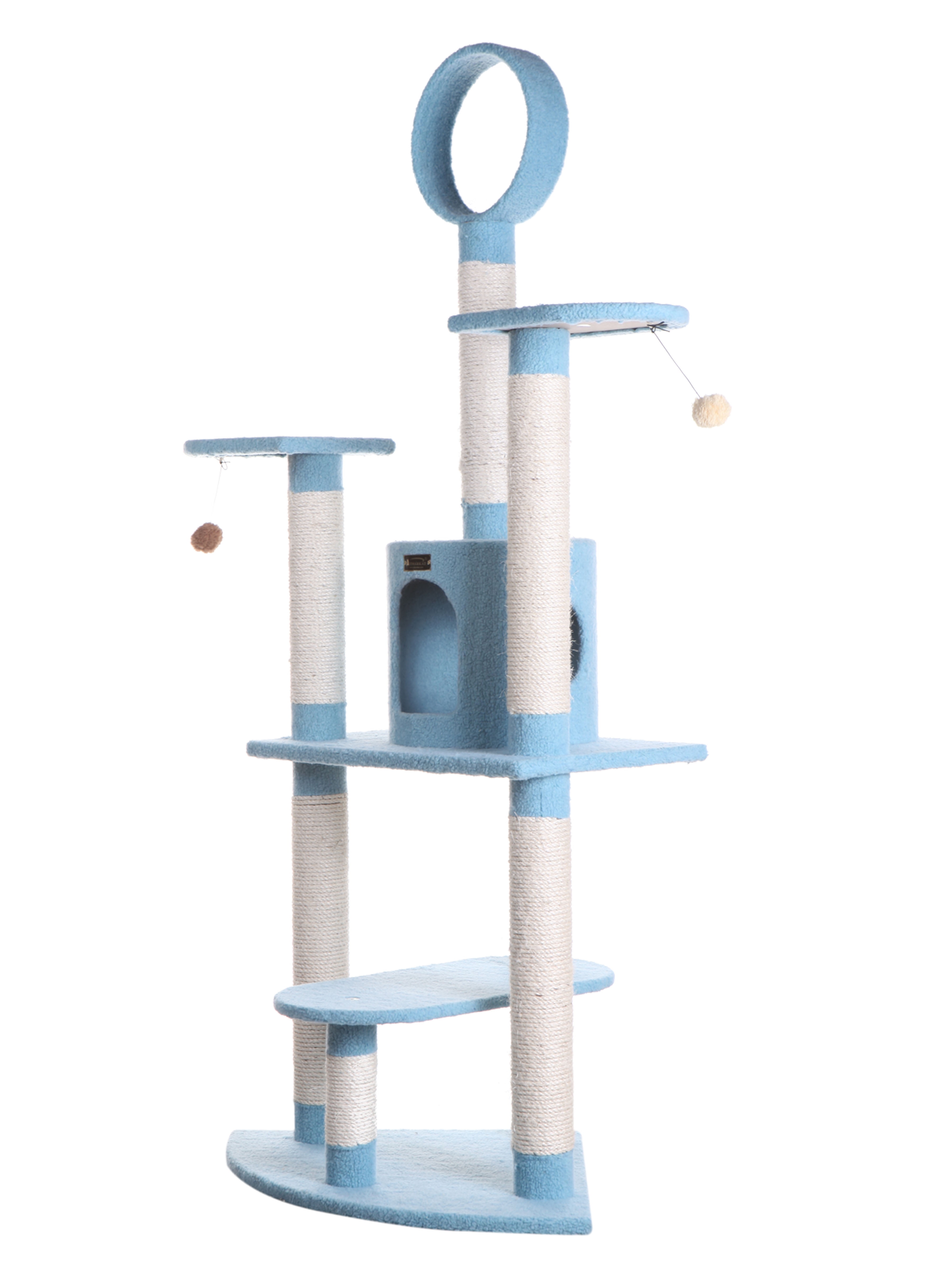 Armarkat Classic 65-Inch Real Wood Cat Tree, Model B6605, Sky Blue
