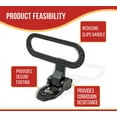 thumbnail image 4 of 4 Pack 6-5/16" (W) x 4-3/4" (D) Black Galvanized Steel Trailer Folding Step - Fold Down Utility Bed Body Safety 440 LBS Reliable Grab Handle or Step for Trailer RV Bus Camper, 4 of 8