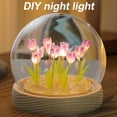 thumbnail image 3 of Artificial Tulip Flower Night Light Led Bedside Lamp Christmas Gifts Lamp Decorations (Purple), 3 of 10
