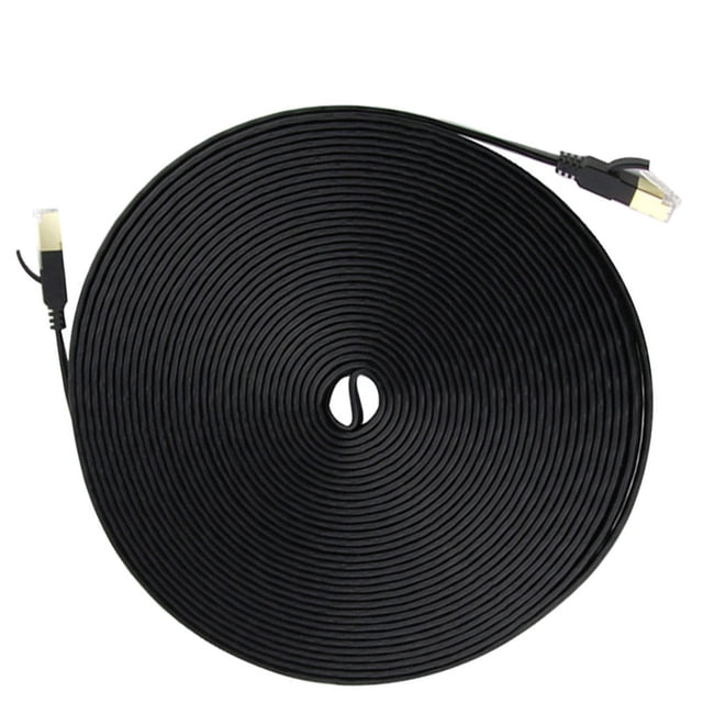 Matsuzay Tipo Cat7 Cable de red Cable plano de Ethernet para hotel de Ministerio del Interior Cable de red Cables de computadora negro 15M