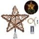thumbnail image 1 of Decoración de árbol de estrellas de Navidad con 30 luces LED de cobre blanco cálido, adornos navideños naturales de ratán vintage para árbol de Navidad, mesa, chimenea Vhermosa WMZL-2226, 1 of 4
