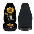 thumbnail image 6 of POLERO Car Seat Covers for Front Cushion and Backrest Protector All Season, Breathable Stretchy Front Seat Cover for Car Truck Van Wrap around Fit, Sunflower Boston Terrier, 6 of 13