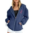 thumbnail image 5 of XIAONU Women'S Hoodies Breast Cancer Prevention Monthly Zipper Hooded Long Sleeve Pocket Drawstring Casual Fleece Sports Hoodie, 5 of 6